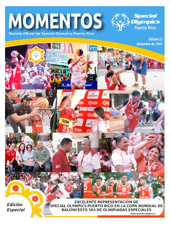 Portada de Momentos - Revista Oficial de Special Olympics Puerto Rico